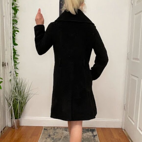 Coach Single-Breasted Button-Up Coat Long Sleeve Size S Black - Picture 16 of 16
